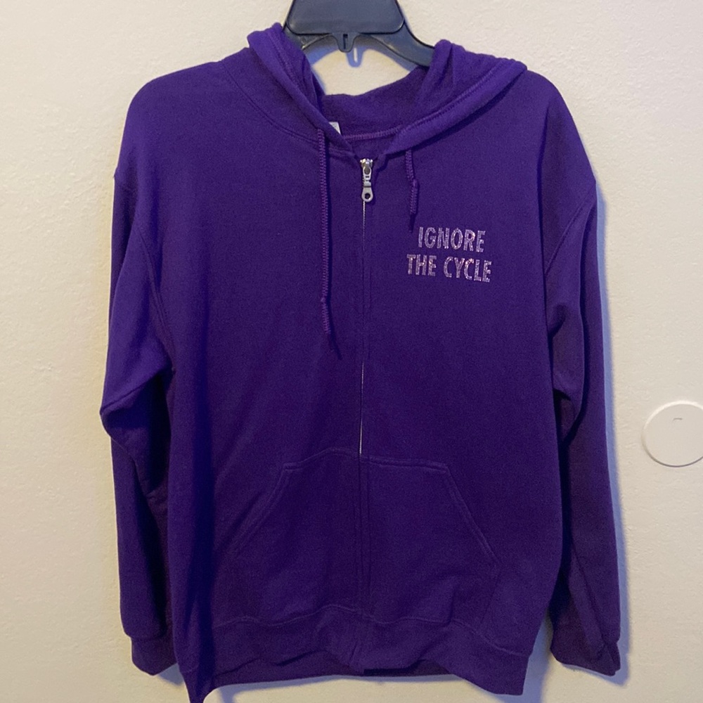Simplicity Rhinestone Zip-up